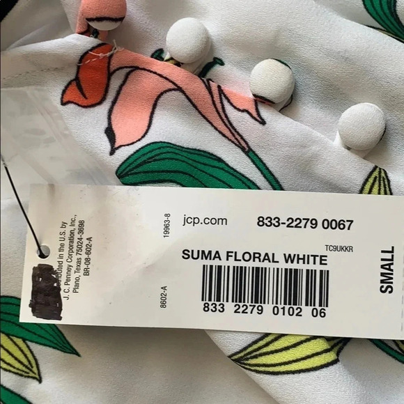 Worthington Suma Floral White Tank Top Small NWT - Picture 9 of 10